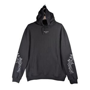 BLVCK Paris Embroidered Roses Hoodie Sweatshirt Black Men’s Size Large L USED